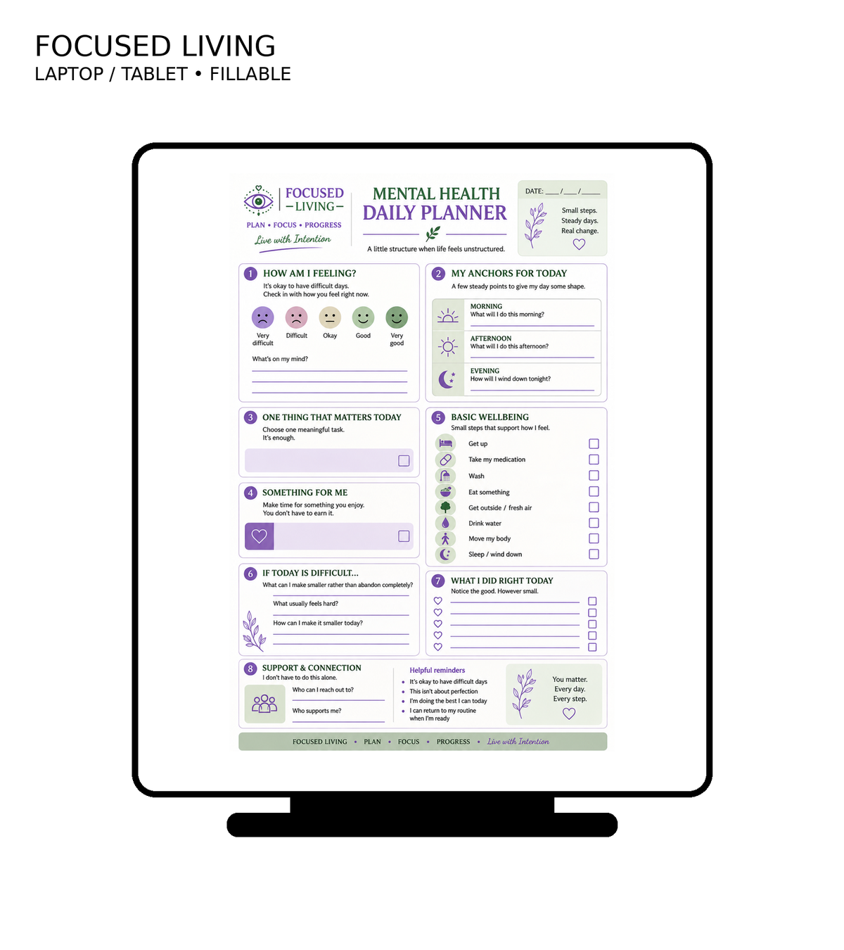 Focused Living Mental Health Planner