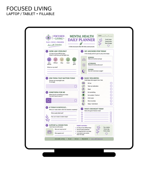 Focused Living Mental Health Planner