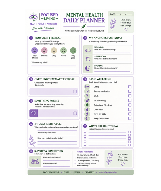 Focused Living Mental Health Planner