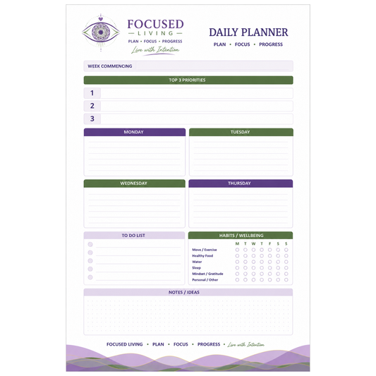 Focused Living Daily Planner